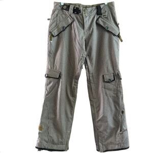 Capp3L Stratta II snowboard plaid suede pants women's small S ski waterproof